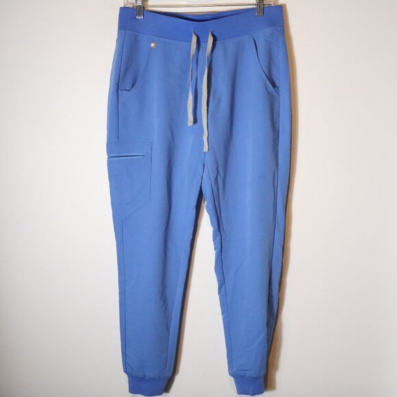 Figs High Waisted Zamora Jogger Scrub Pants Womens Medium Blue Medical Nursing - Picture 1 of 6